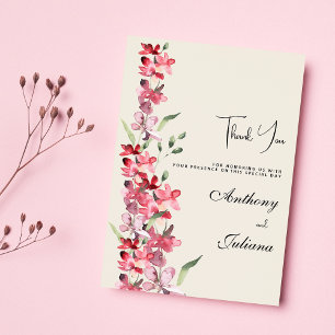 Convite Farinha verde de menta rosa-marfim Obrigado