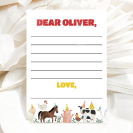 Convite Farm 1st Birthday Time Capsule Card