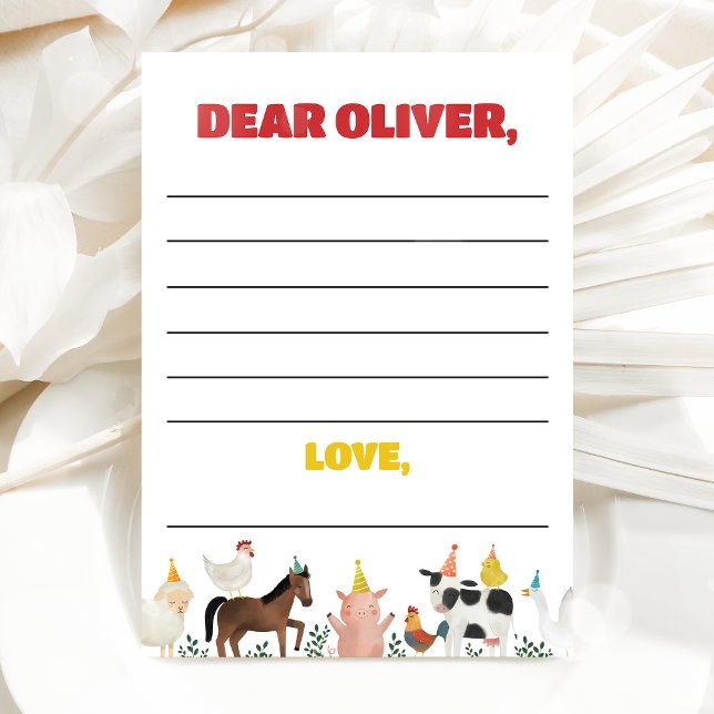 Convite Farm 1st Birthday Time Capsule Card (Criador carregado)