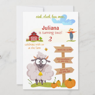 Convite Farm Birthday invitation template Bernard invite