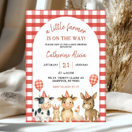 Convite Farm Party Baby Shower Invitation