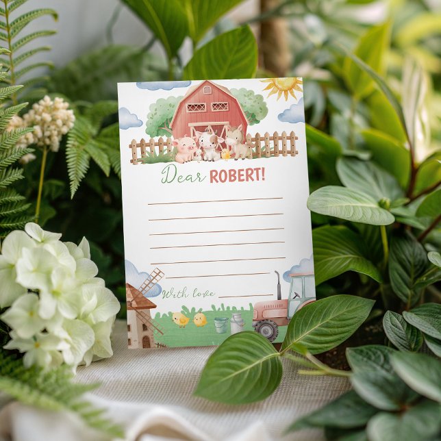 Convite Farm Party Birthday Time Capsule Card (Criador carregado)