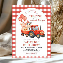 Convite Farm Party First Birthday Invitation