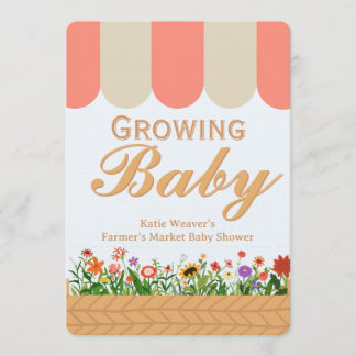 Convite Farmers Market Baby Shower - Pink 
