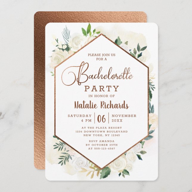 Convite Farmhouse, Festa de solteira russa fresca (Frente/Verso)