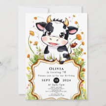 Farmhouse Simple Cow Birday