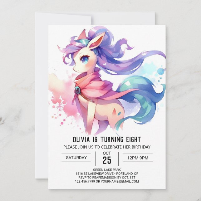 Convite Farmyard Online Horse Aniversário (Frente)