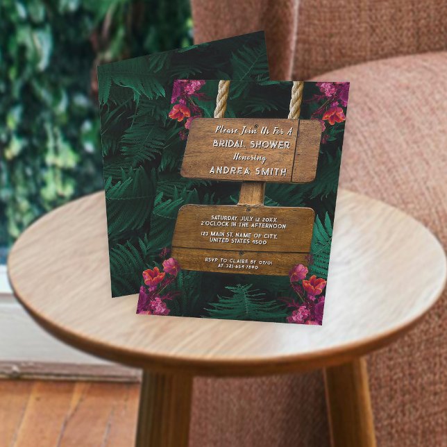 Convite Farn Verde de Jardim Folha e Chá de panela Floral (Criador carregado)