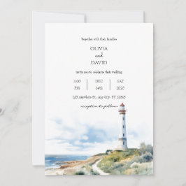 Convite Farol Costeiro Ver Casamento de Praia