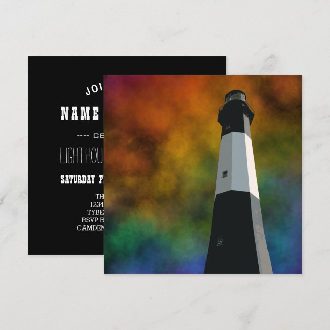 Convite farol da estação de Tybee Island (Frente/Verso)