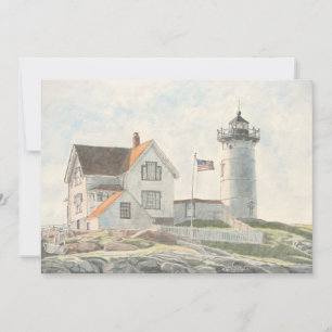 Convite Farol de Cape Neddick Aquarela