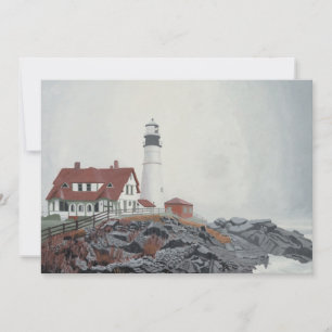 Convite Farol de Portland Head na Névoa