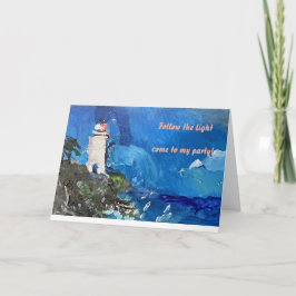Convite Farol personalizável pelo oceano