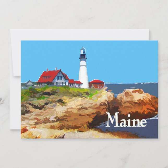 Convite Farol principal Maine de Portland (Frente)