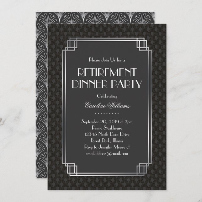 Convite Fãs de Prata - Fãs de Arte Deco (Frente/Verso)