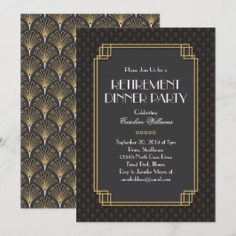 Convite Fãs Elegantes, Partido para Retirement Art Deco