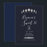 Convite Fases da Lua Astrologia Celestial Azul Doce 16<br><div class="desc">Personalize para qualquer evento</div>