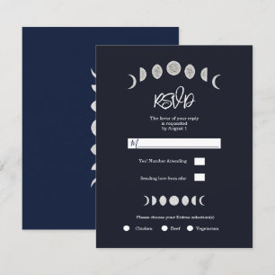 Convite Fases da Lua Astrologia Celestial Casamento RSVP