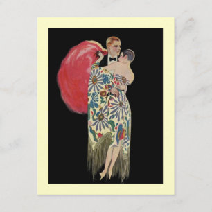 Convite Fashion Chique Festa de Noivado Flapper