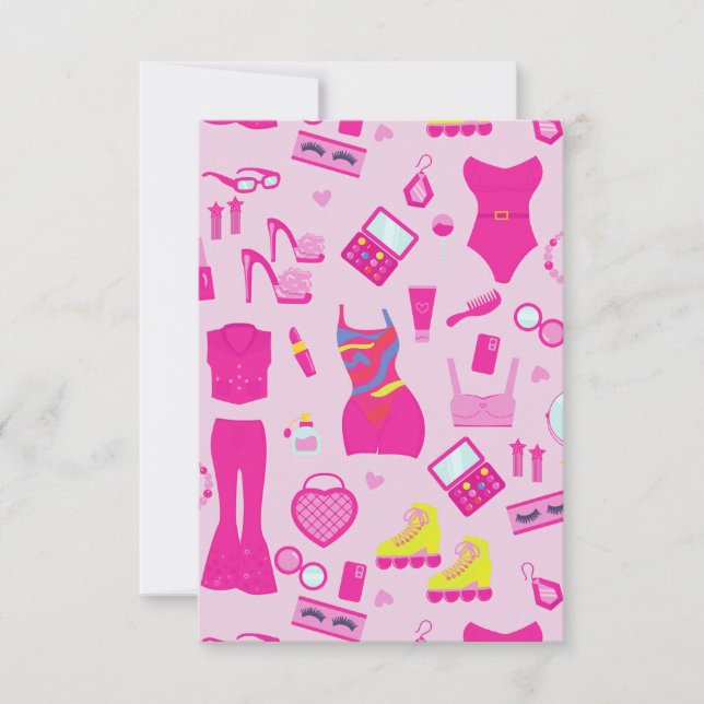 Convite fashion doll clothes vintage 1990s pink  (Frente)