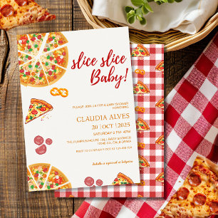 Convite Fatia Bebê Festa de Pizza Chá de Bebê