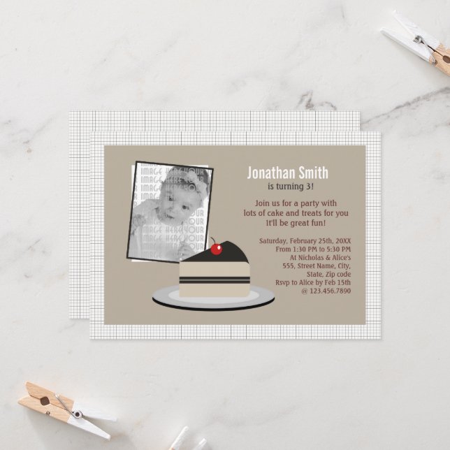 Convite Fatia de Bolo (Frente/Verso In Situ)