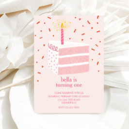 Convite Fatia de Bolo de Aniversário