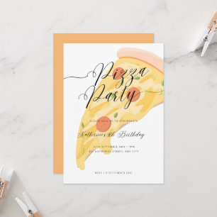 Convite Fatia de Diversão! Aniversário do Partido da Pizza