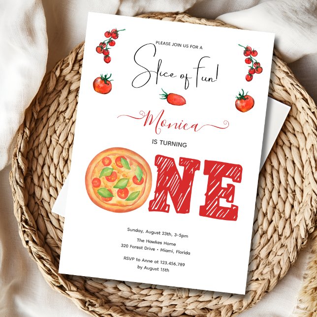 Convite Fatia de diversão, primeiro aniversário (Criador carregado)