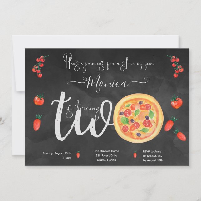 Convite Fatia de diversão, segundo aniversário (Frente)