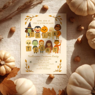 Convite Fatia de Halloween ou Tratar Figurino Spooktacular