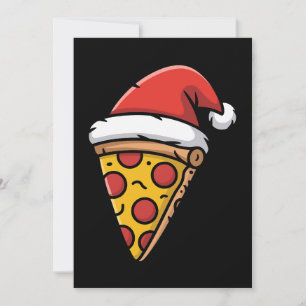 Convite Fatia de Pizza de Natal Chapéu de Papai Noel Peppe