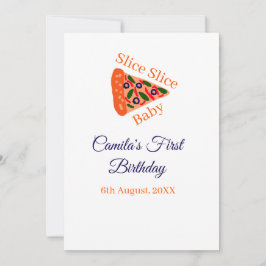 Convite Fatia Fatia Fatia pizza de bebê primeiro aniversar