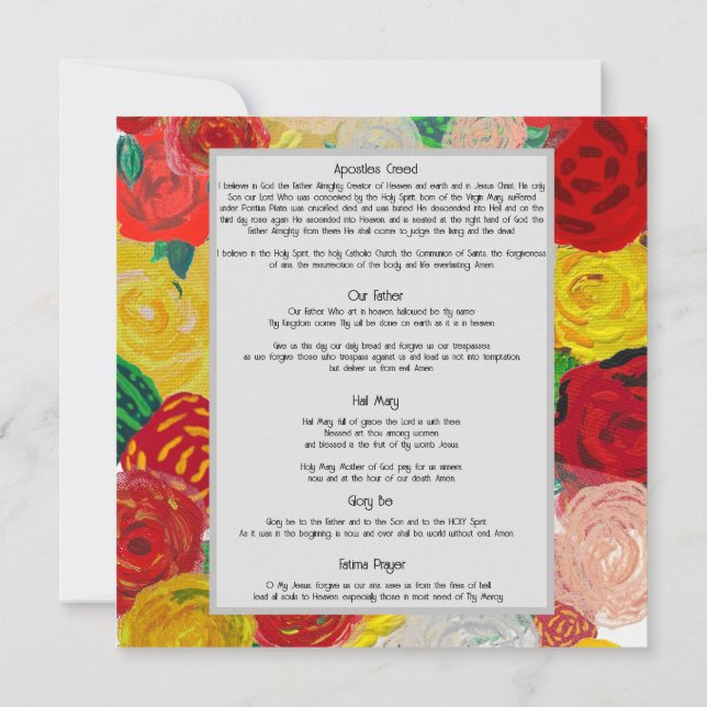 Convite Fatima Prayer Card (Verso)