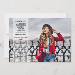 Convite Fatos divertidos 2 formandos da moda moderna