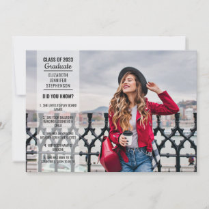 Convite Fatos divertidos 2 formandos da moda moderna