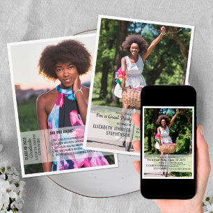 Convite Fatos divertidos 2 fotografia de graduação moderna