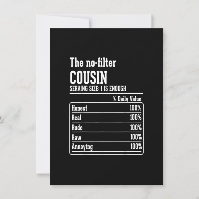 Convite Fatos Nutricionais da Tripulação de Primos O No-Fi (Frente)