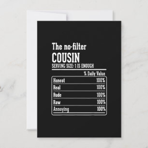 Convite Fatos Nutricionais da Tripulação de Primos Sem Fil