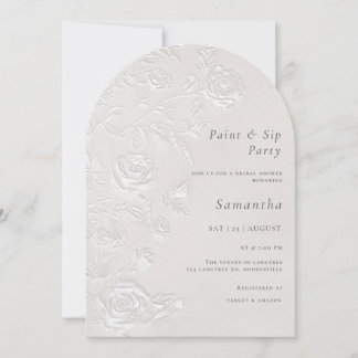 Convite Faux Blind Embossed Bridal Shower