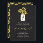 Convite Faux Chalkboard Yellow Sunflower Bar Mitzvah<br><div class="desc">Convide familiares e amigos para o seu evento com este convite personalizável de bar mitzvah. Ele apresenta girassóis amarelos em um pote de mason em um fundo falso de quadro. Personalize adicionando seus detalhes. Este convite para o bar de girassol mitzvah é perfeito para qualquer tema ou estação.</div>