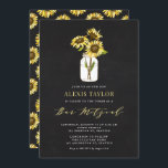 Convite Faux Chalkboard Yellow Sunflower Bar Mitzvah<br><div class="desc">Convide familiares e amigos para o seu evento com este convite personalizável de bar mitzvah. Ele apresenta girassóis amarelos em um pote de mason em um fundo falso de quadro. Personalize adicionando seus detalhes. Este convite para o bar de girassol mitzvah é perfeito para qualquer tema ou estação.</div>