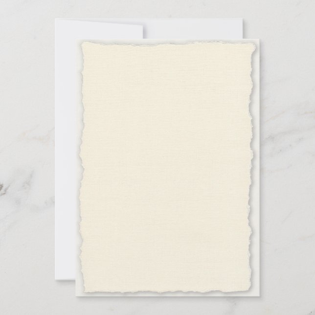 Convite Faux Deckle Edge Paper Wedation Modelo (Frente)