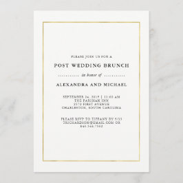 Convite Faux Dourado Border Posto Wedch Brunch