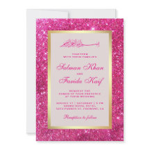 Faux Dourado Brilhante Rosa Glitter Casamento Islâ