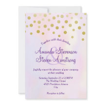 Faux Dourado Confetti no Casamento Purple Watercol