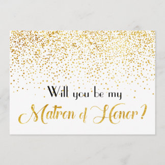 Convite Faux Dourado Confetti será a minha mãe de honra