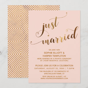 Convite Faux Dourado no evento de casamento Postado do Rec