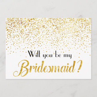 Convite Faux Dourado Pontos de Confetti... Você será minha