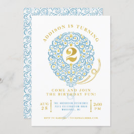 Convite Faux Faux Foil Lacy Balloon Party (Partido do segu